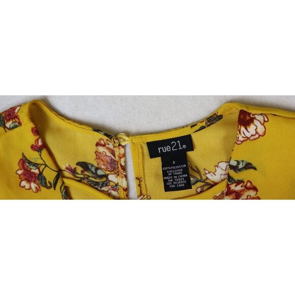 RUE21 - WOMEN'S YELLOW FLORAL PRINT LONG SLEEVE TOP - SIZE S - Picture 5 of 7